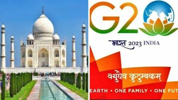 24 11 2022 g 20 agra visit 23224930 e1676042974873 आगरा में G-20 डेलिगेशन का जोरदार स्वागत :एयरपोर्ट पर तिलक लगाया, रथ पर निकले, रास्ते भर फूलों की हुई बारिश