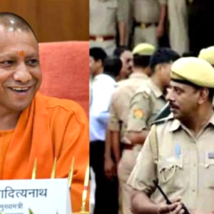 yogi adiyanath and police e1679464008150 UP News : पुलिस कर्मियों की मृत्यु पर परिजनों को मिलेगा एक करोड़ का बीमा, UP पुलिस और BOB के बीच MOU