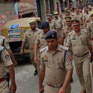 IMG 20230429 WA0365 भारी पुलिस फोर्स के साथ कस्बों में फ्लैग मार्च