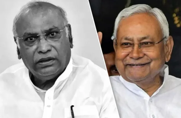 kharge nitish jpg e1705138724767 Lok Sabha Election 2024: मल्लिकार्जुन खरगे बने 'INDI' गठबंधन के अध्यक्ष, बिहार के CM नीतीश कुमार ने संयोजक का प्रस्ताव ठुकराया