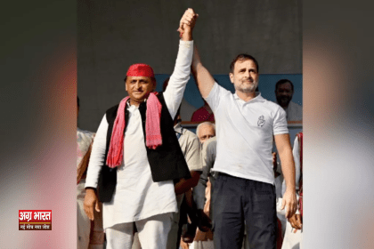 rahul and akhilesh ठग ने महाठग को ही ठग लिया: अखिलेश की तस्वीर पर भाजपा की चुटकी: यूपी में सियासी गर्माहट बढ़ी