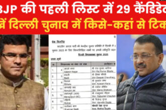 bjp list दिल्ली विधानसभा चुनाव के लिए बीजेपी ने जारी की पहली लिस्ट, सीएम आतिशी और केजरीवाल के खिलाफ बीजेपी ने उतारे बड़े चेहरे